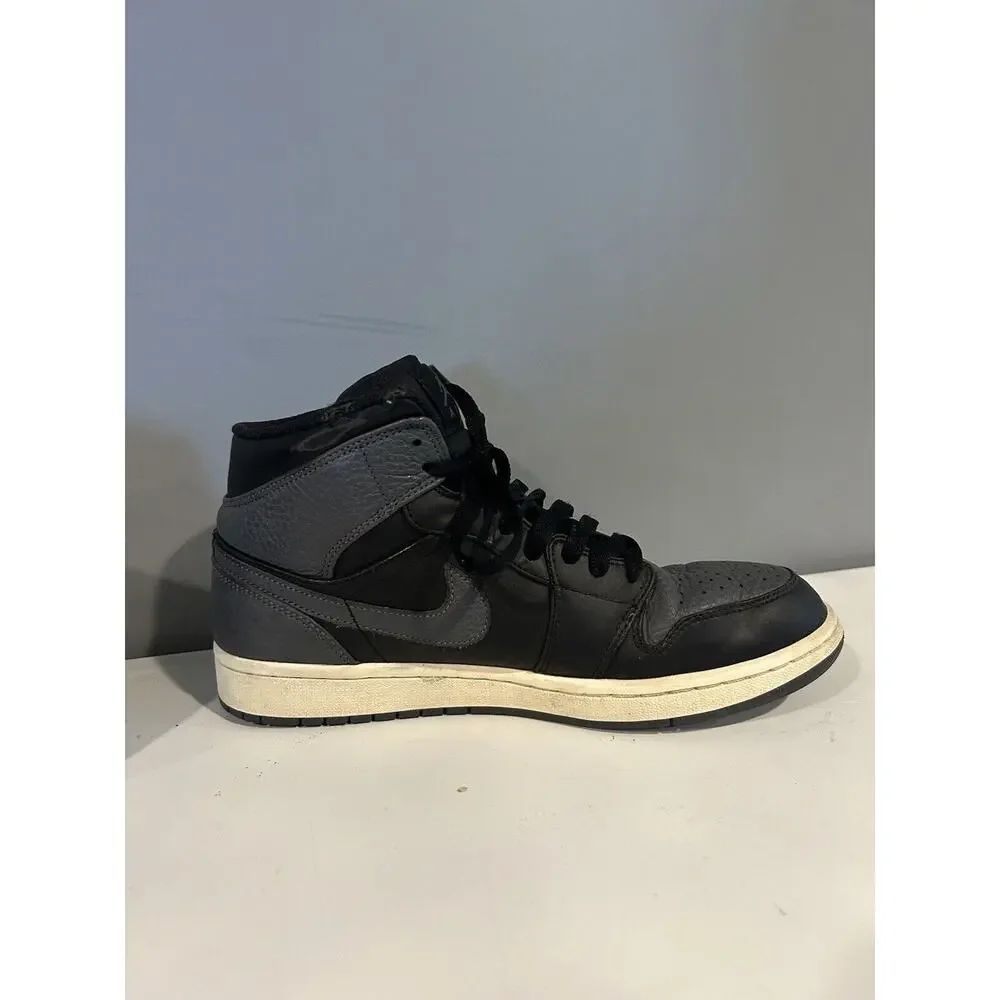 Nike Air Jordan 1 Mid Black Dark Grey‎ White Shadow Shoes 554724-041 Men Size 9